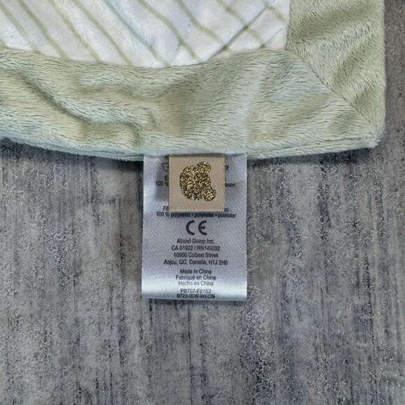 Piccolo Bambino Green Bear Striped Plush Lovey Baby Security Blanket Toy - Picture 4 of 8